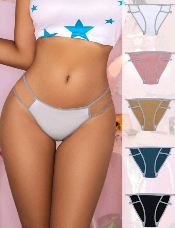 Eraneu 5pcs/Set Women Hollow-Out Side Casual Panties