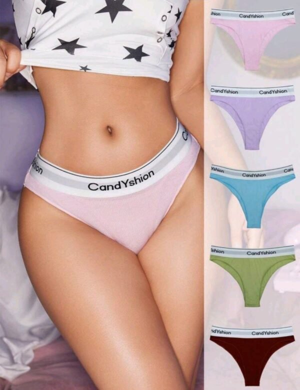 Eraneu Women Letter Pattern Triangle Panties (Pack Of 5) Sports