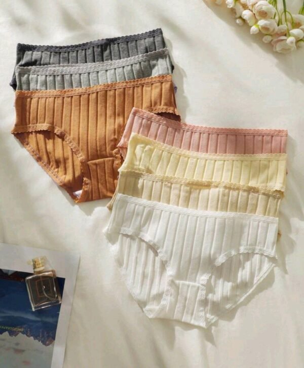 Eraneu 7pack Solid Ribbed Knit Panty