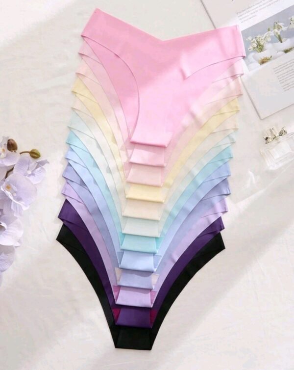 Eraneu 12pcs Solid Color Seamless Triangle Panties