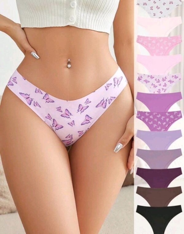 Eraneu 12pcs Y2k Low-Rise Seamless Triangle Panties