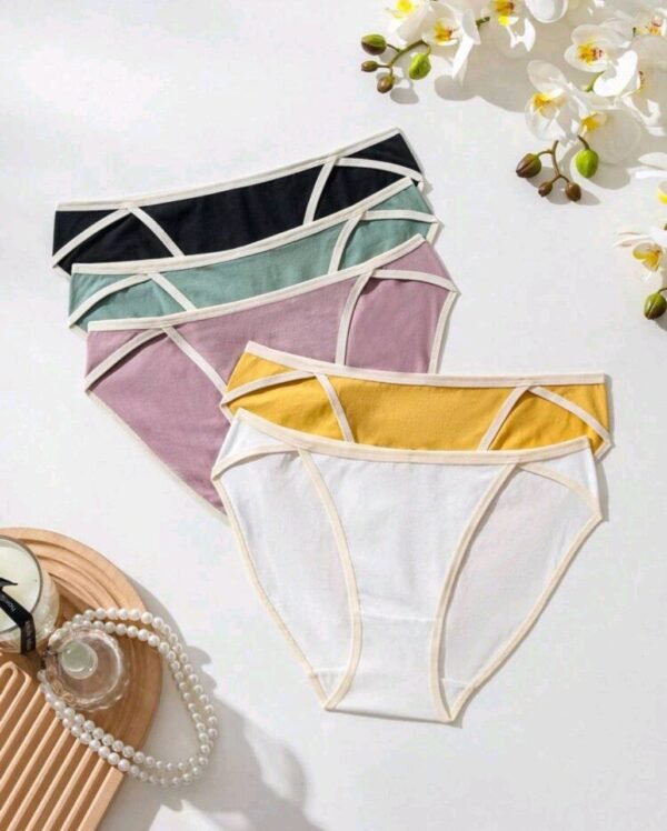 Eraneu 5pcs Contrast Binding Brief
