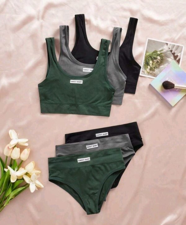 Eraneu 3pcs/Set Seamless Bra And Panty Set