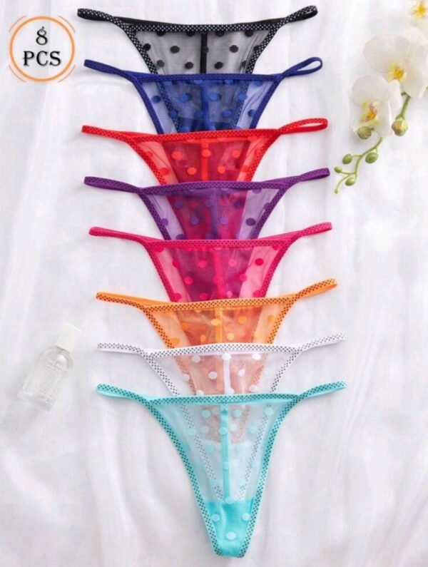 Eraneu 8pcs/Pack Multicolor Women's Comfortable And Stylish Thong Panties, Lingerie