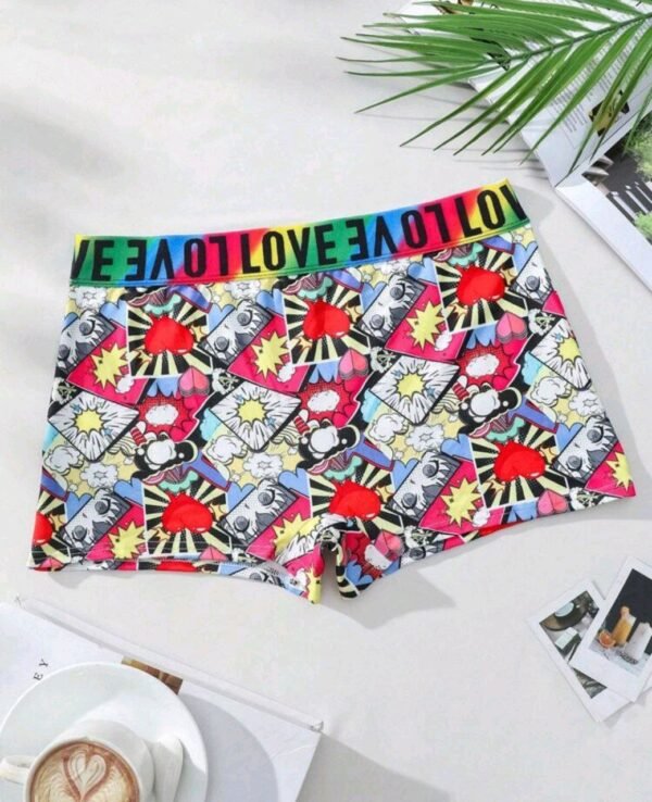 Eraneu Women's Fashion Cartoon Printed Boxer Shorts