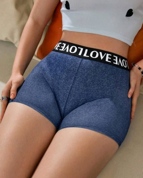 Eraneu 1pc Casual-Sporty Women's Seamless & Breathable Denim Print Boxer Briefs
