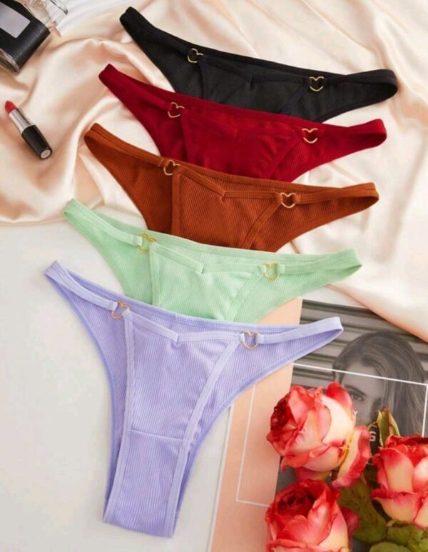 Eraneu 5pack Heart Ring Linked Panty