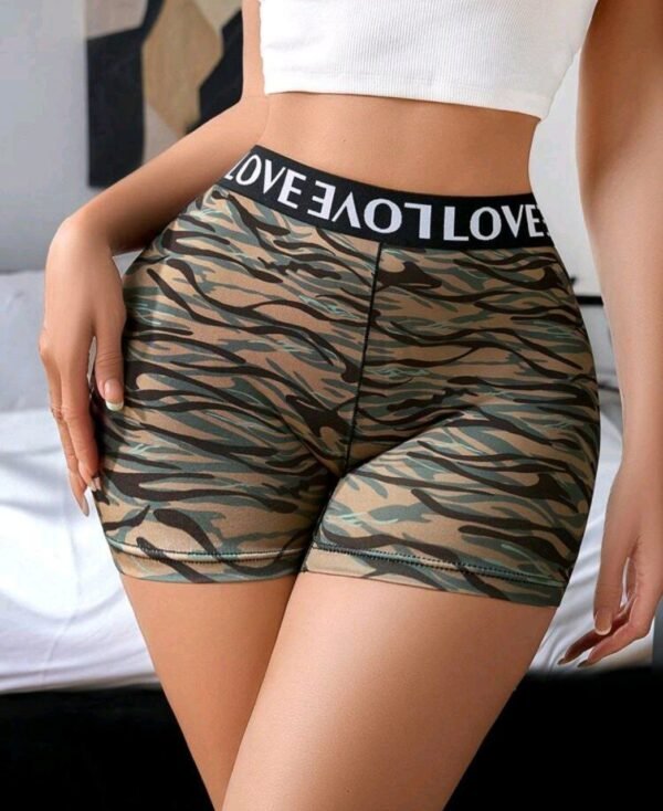 Eraneu 1pc Women Casual-Sporty Camo Print High Waist Shorts - Image 6