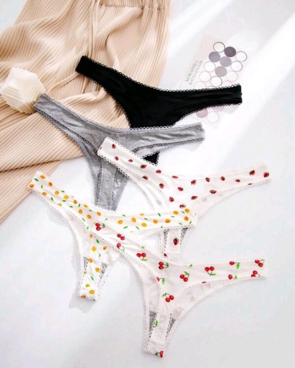 Eraneu 5packs Fruit Print Sexy Thongs Set - Image 2