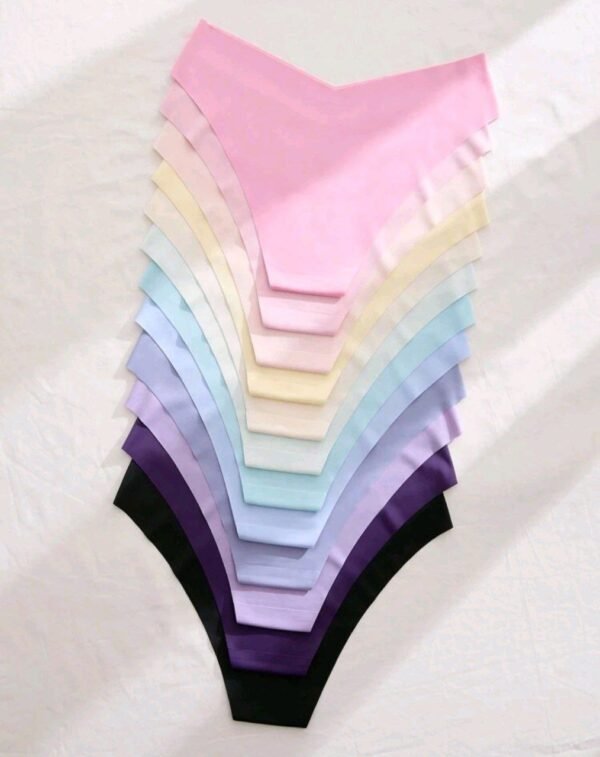 Eraneu 12pcs Solid Color Seamless Triangle Panties - Image 2