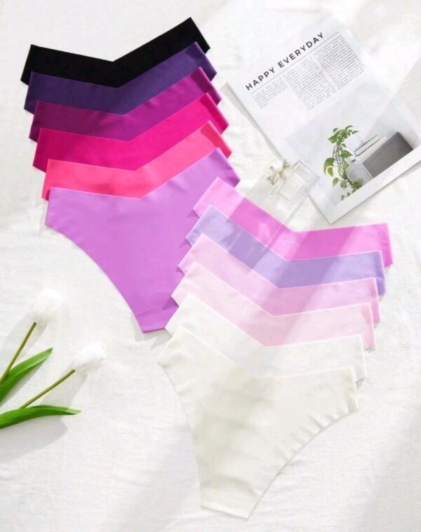 Eraneu 12pcs Women's Simple Low Waist V-Shaped Panties(No Visible Panty Lines) - Image 2