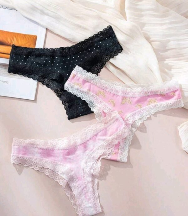 Eraneu 3packs Contrast Lace Sexy Panties Set - Image 2