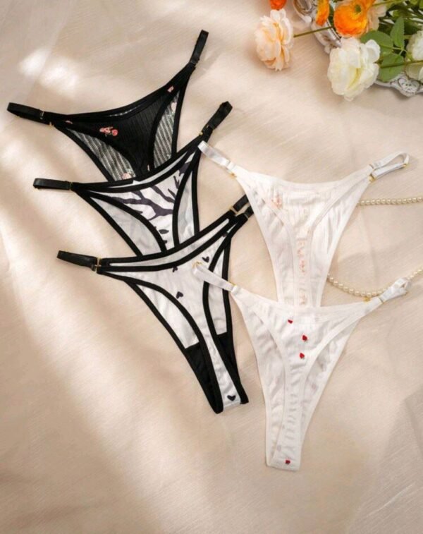 Eraneu 5packs Strawberry Heart Print Sexy Thongs - Image 2