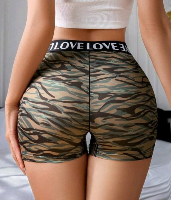 Eraneu 1pc Women Casual-Sporty Camo Print High Waist Shorts - Image 3