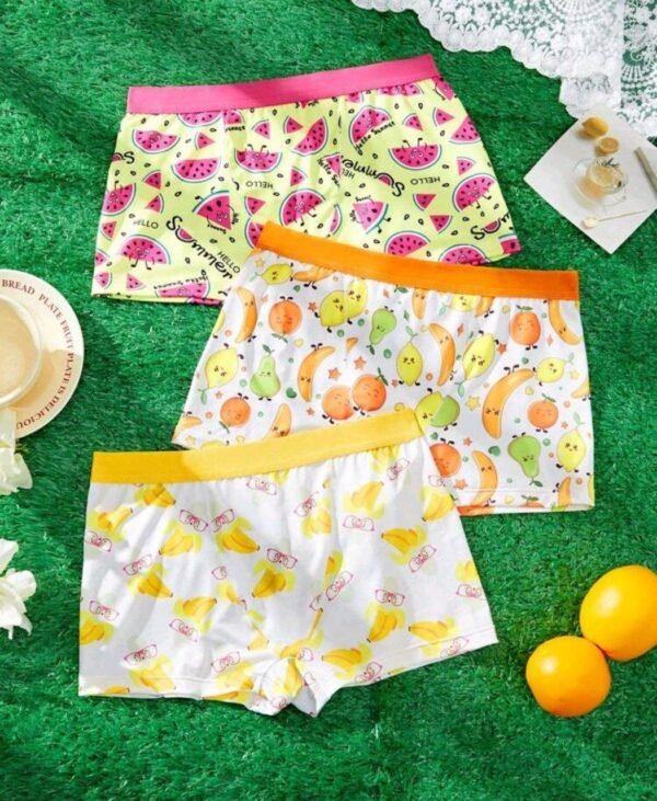 Eraneu 3pcs/Set Women Comfortable Casual Plain Panties, Minimalist Briefs, Cute Boyshorts - Image 2