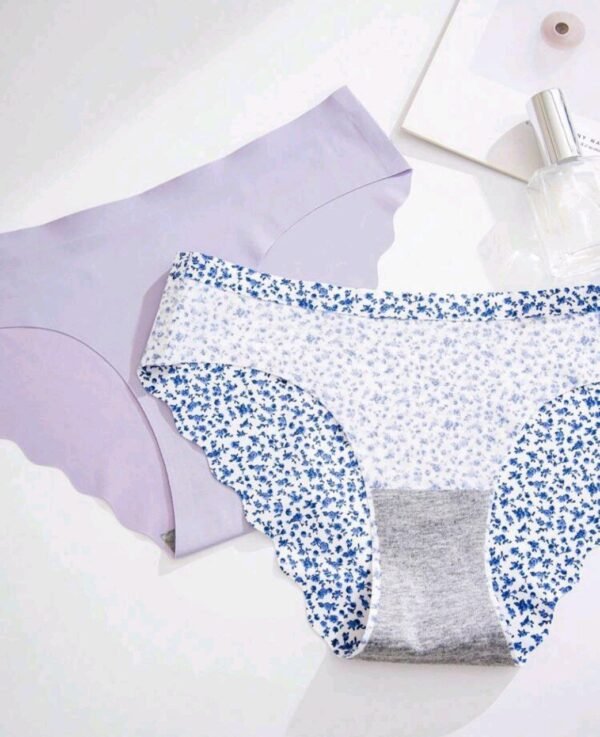 Eraneu 5pcs/Pack Women's Seamless Triangle Panties With Scallop Trim - Image 3
