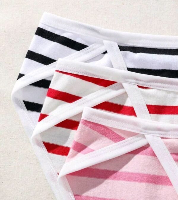 Eraneu 3pcs Striped Print Panty - Image 3