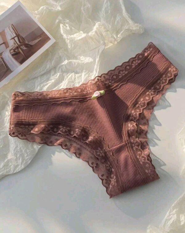 Eraneu 5pack Contrast Lace Bow Front Panty Lingerie - Image 3