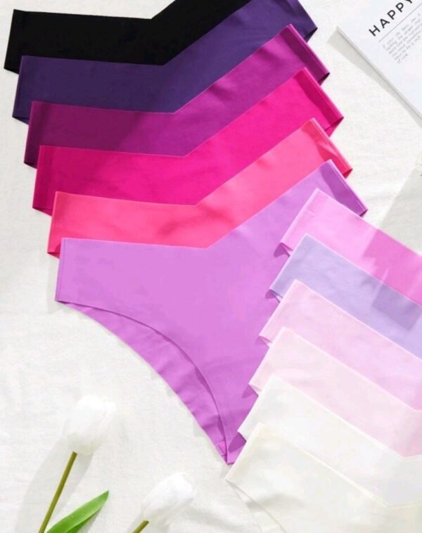 Eraneu 12pcs Women's Simple Low Waist V-Shaped Panties(No Visible Panty Lines) - Image 3
