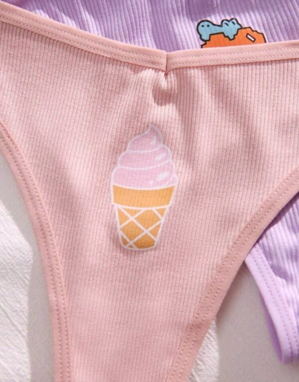 Eraneu 5packs Cartoon Graphic Sexy Thongs - Image 3