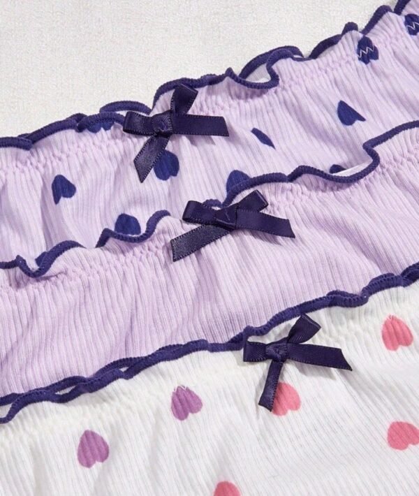 Eraneu Women's Heart Print Triangle Underwear (3pcs/set) - Image 3