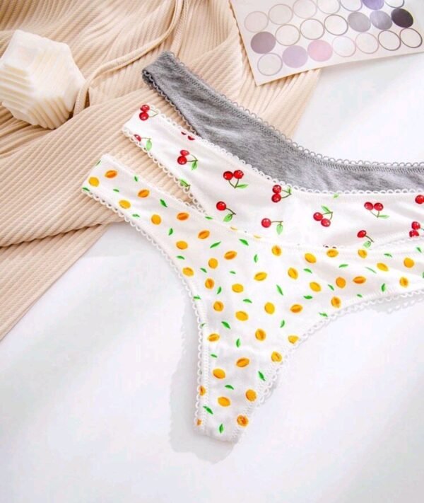 Eraneu 5packs Fruit Print Sexy Thongs Set - Image 4
