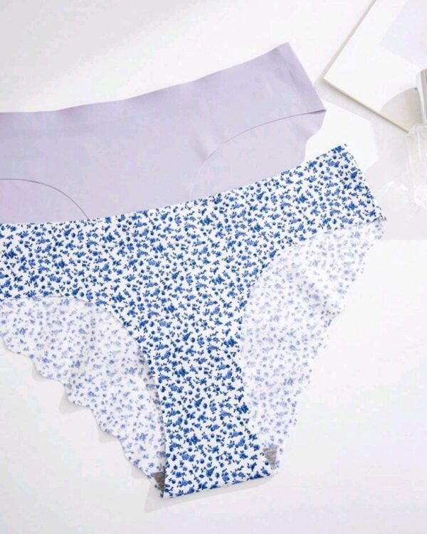 Eraneu 5pcs/Pack Women's Seamless Triangle Panties With Scallop Trim - Image 4