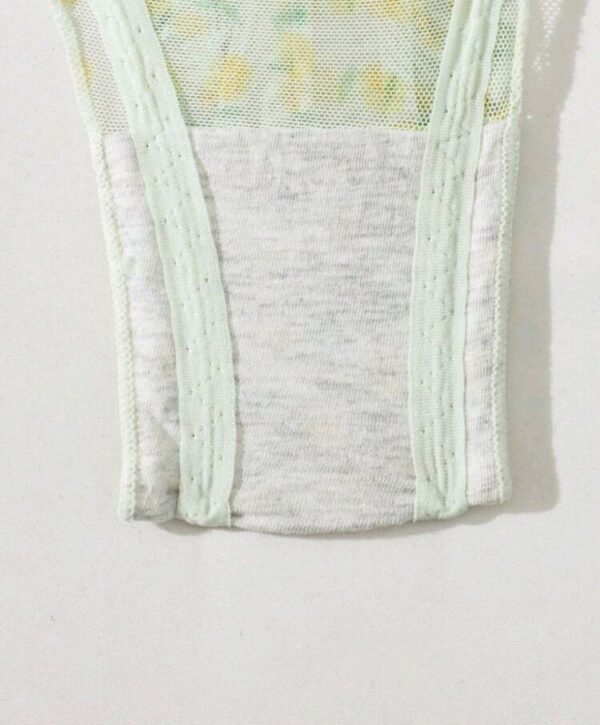 Eraneu 5pcs/Set Vintage & Cute Net Yarn & Fruit Print Low-Rise Triangle Panties - Image 4