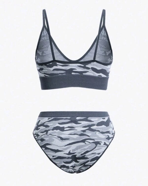 Eraneu Yoga Camo Print Bra & Panty Lingerie Set Sports - Image 4