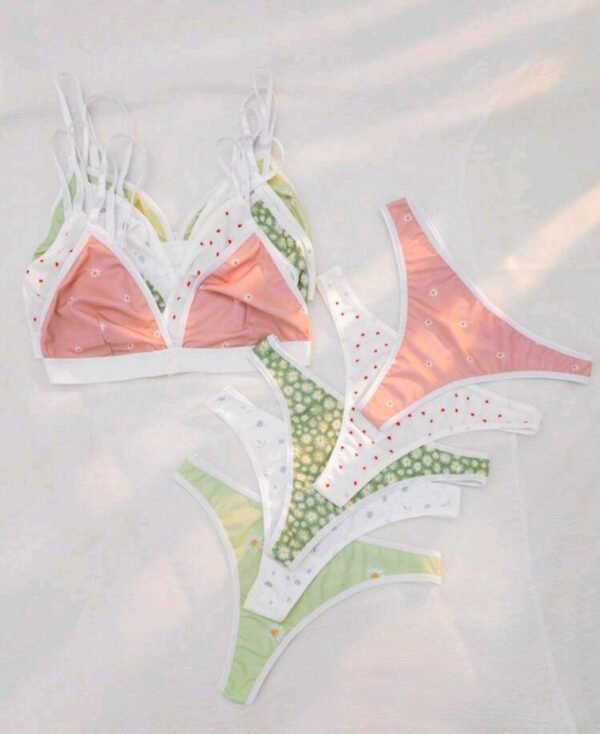 Eraneu 5packs Polka Dot Print Bra & Panty Lingerie Set - Image 4
