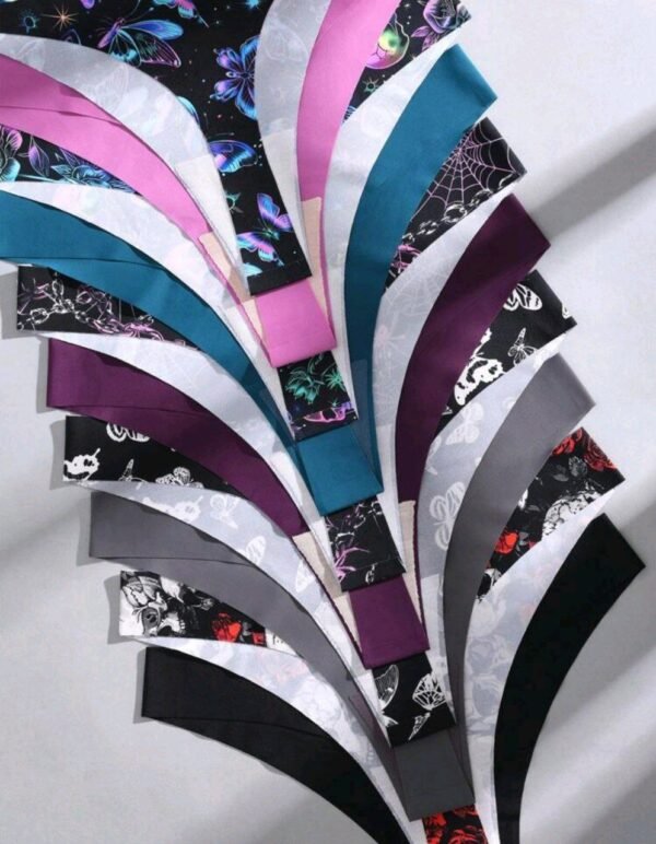 Eraneu 10 Seamless Low Waist Invisible Butterfly Pattern Printed Punk Style Women's Nylon Triangle Pants - Image 4