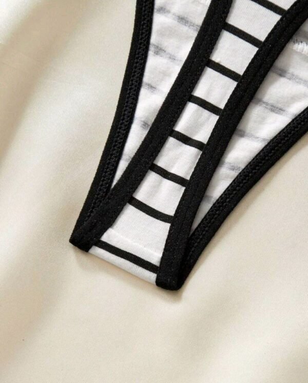 Eraneu Women''s Contrast Color Patchwork Simple Casual Thong Panty - Image 4