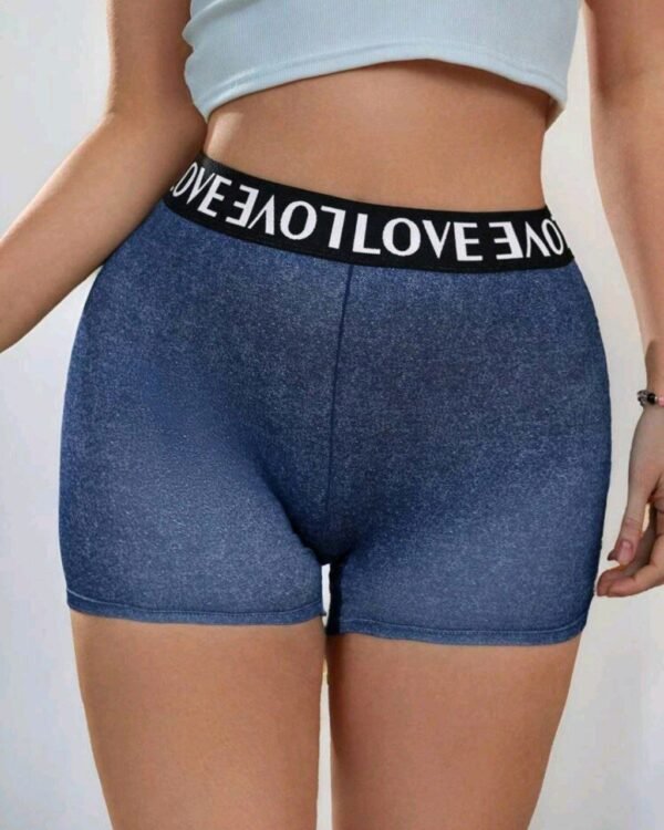 Eraneu 1pc Casual-Sporty Women's Seamless & Breathable Denim Print Boxer Briefs - Image 4