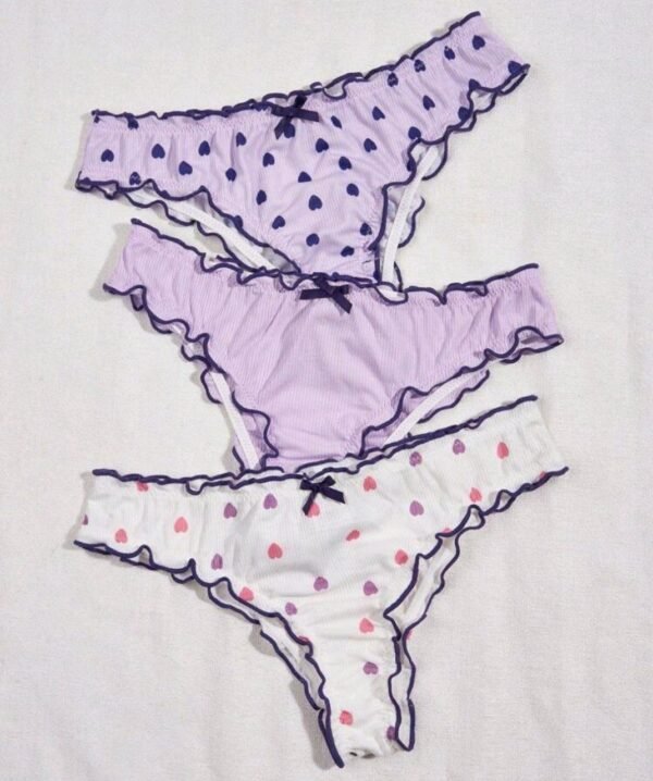 Eraneu Women's Heart Print Triangle Underwear (3pcs/set) - Image 4