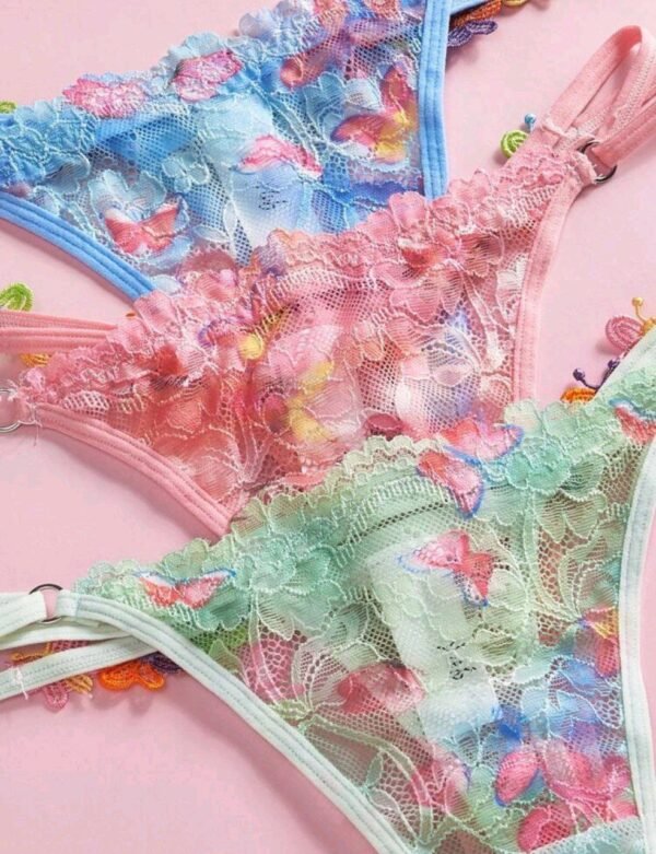 Eraneu 3pcs/Pack Women's Sexy Lace Thong Panties, Lingerie - Image 4