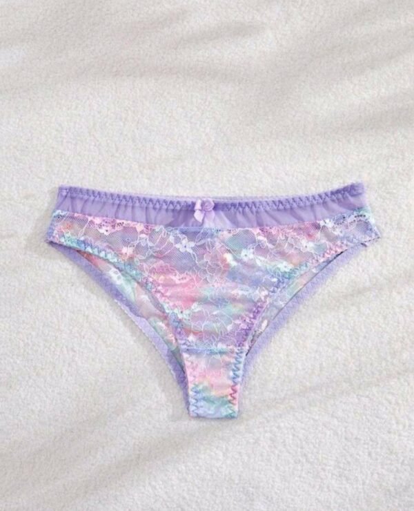 Eraneu Women's Contrast Color Bowknot Decor Exotic Style Triangle Panties - Image 4