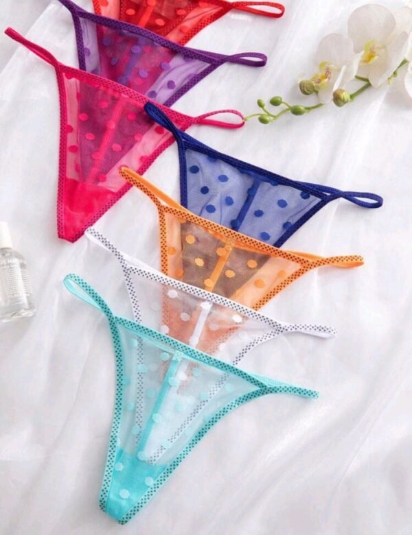 Eraneu 8pcs/Pack Multicolor Women's Comfortable And Stylish Thong Panties, Lingerie - Image 5