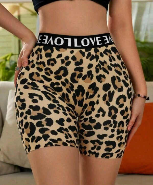 Eraneu 1pc Women Casual Leopard Print Breathable Mid-Waist Boxer Briefs