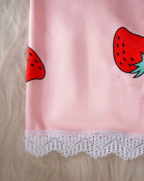 Eraneu 1pc Strawberry Printed Lace Trimmed Boyshort Underwear - Image 5