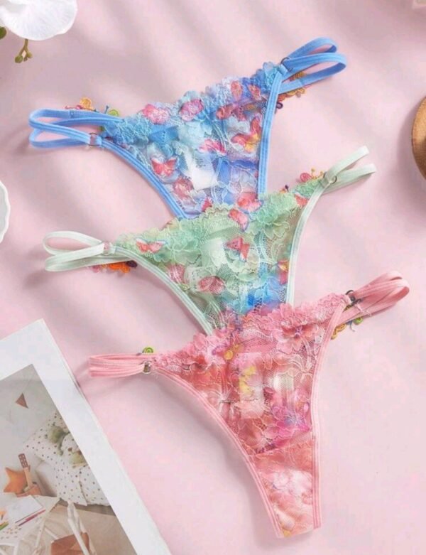 Eraneu 3pcs/Pack Women's Sexy Lace Thong Panties, Lingerie - Image 5