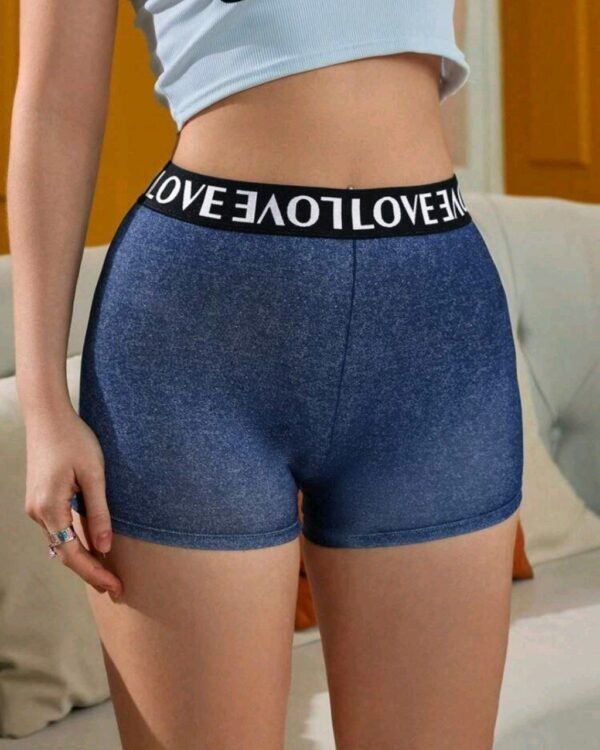 Eraneu 1pc Casual-Sporty Women's Seamless & Breathable Denim Print Boxer Briefs - Image 5