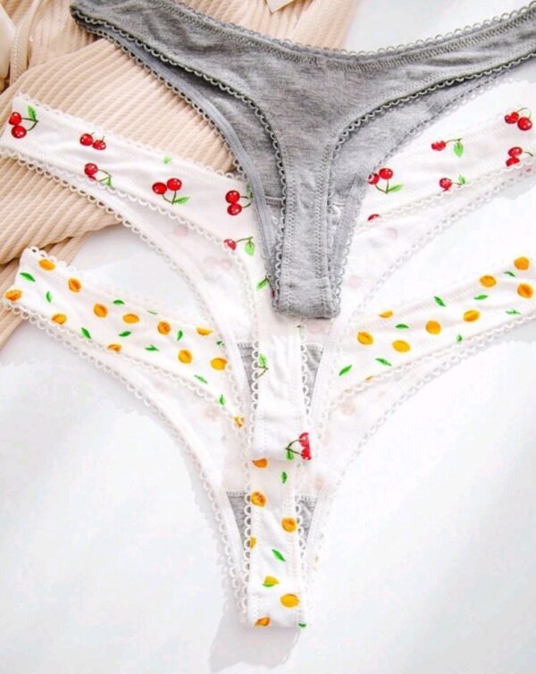 Eraneu 5packs Fruit Print Sexy Thongs Set - Image 5