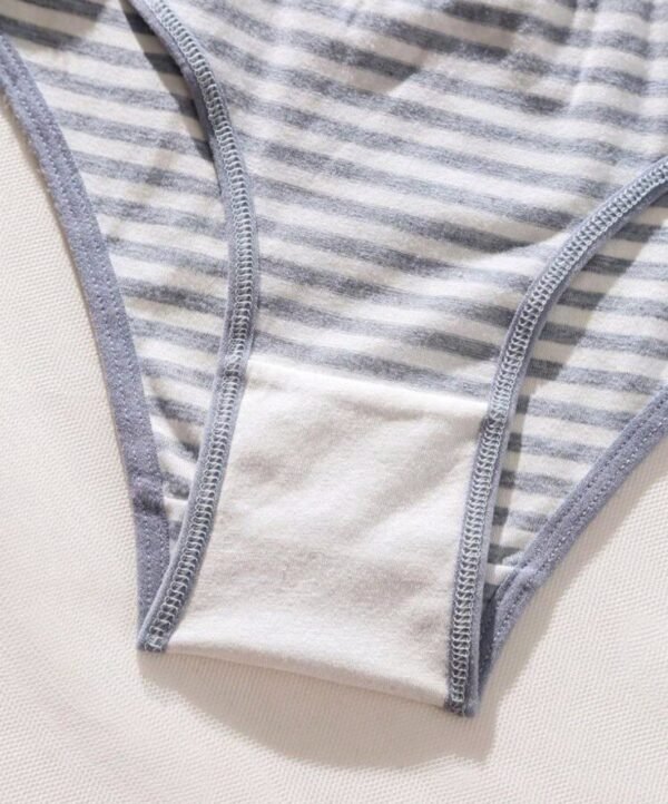 Eraneu 5pack Striped Print Letter Tape Waist Panty Sports - Image 5