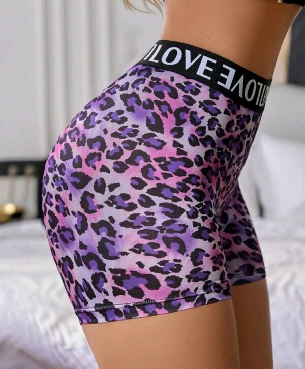 Eraneu Women's High Waist Sports Camouflage Print Contrast Color Letter Webbing Stitching Boyshorts - Image 6